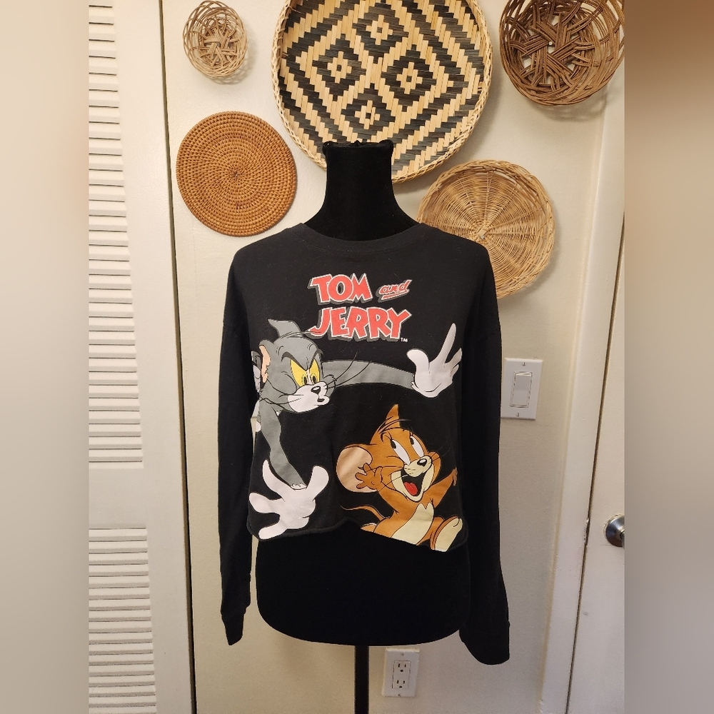 Tom and Jerry Black Graphic Sweatshirt - Picture 11 of 11
